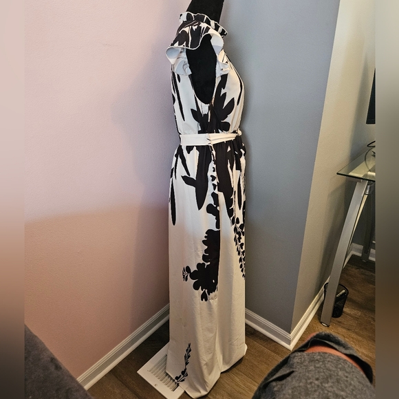 Elegant Black & White Floral Maxi Dress - Size XL 🖤 NWOT - Picture 5 of 9